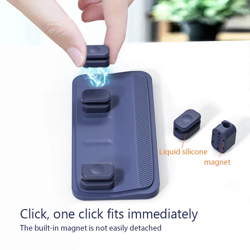 Magnetic Cable Management Holder Desktop Cable Clip Multipurpose Cord Keeper For Home Office For Mouse Charging Cables Storage