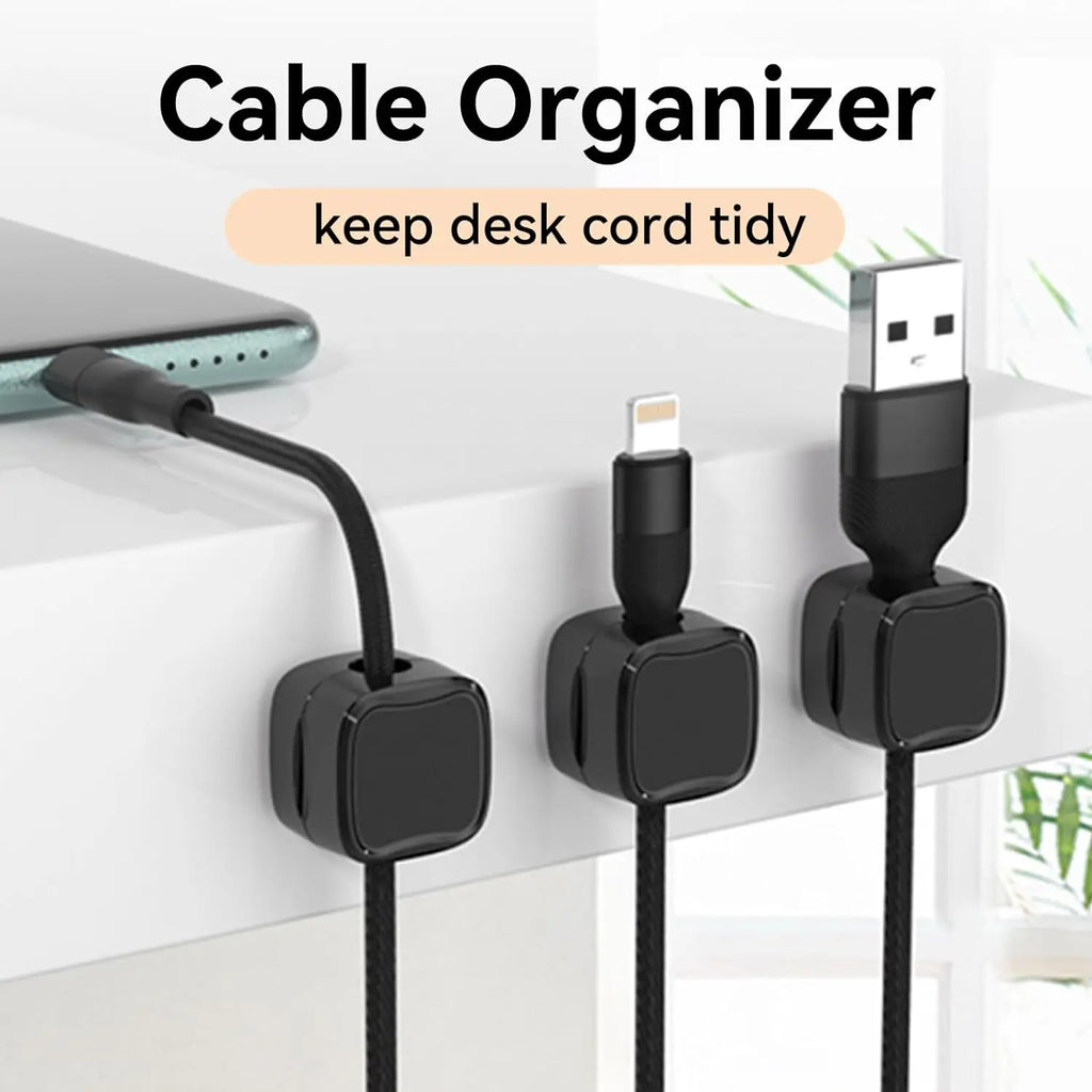 3/6/12 Pcs Magnetic Cable Clip Cord Holder Adhesive Wire Holder Keeper Organizer for Home Office Car Under Desk Cable Management