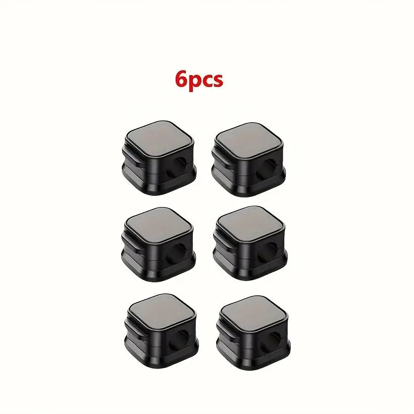 6pcs Magnetic Adhesive Cable Organizer Clips - Self-Adhesive Cord Holder, Strong Magnet Wire Management for Charging Cables