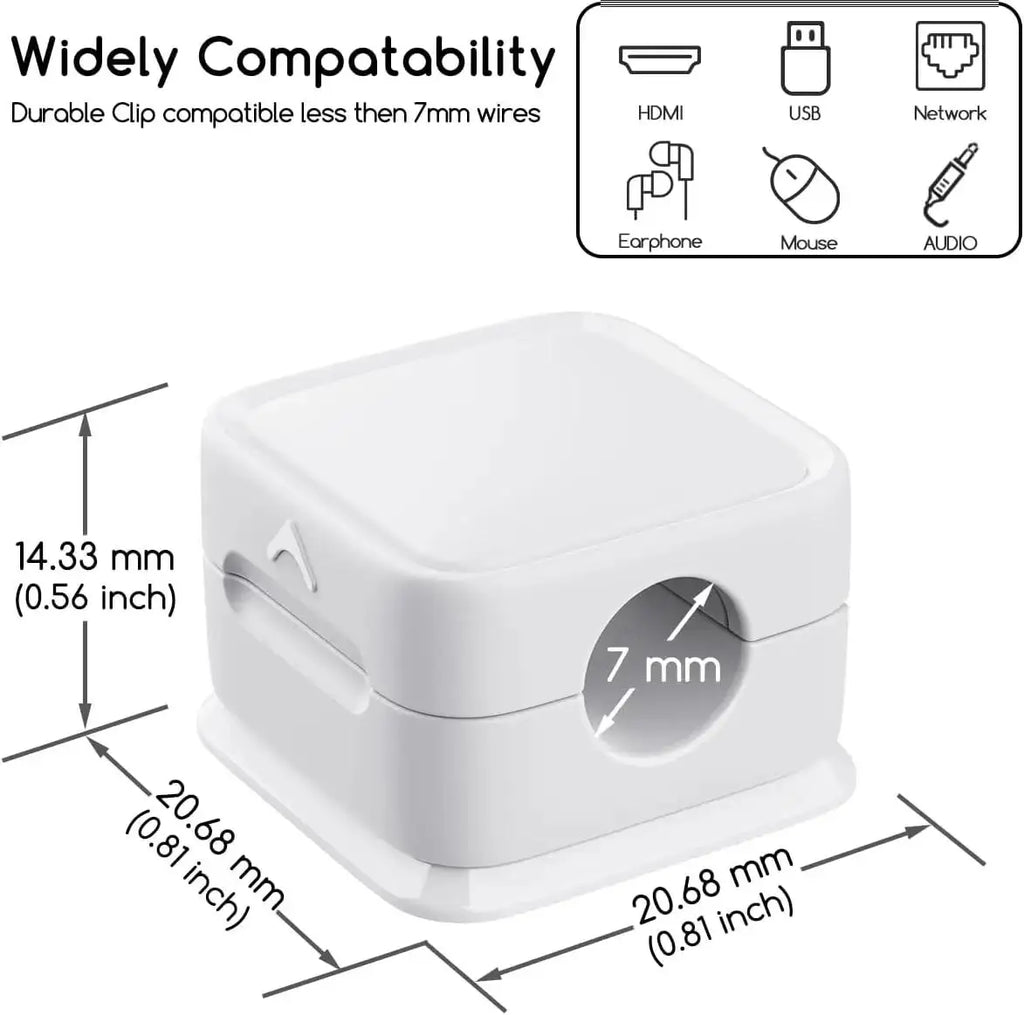 6 Pcs Desktop Magnetic Cable Clip Winder Holder Adhesive Wire Keeper Cord Cable Organizer USB Charging Cables Winder For Office