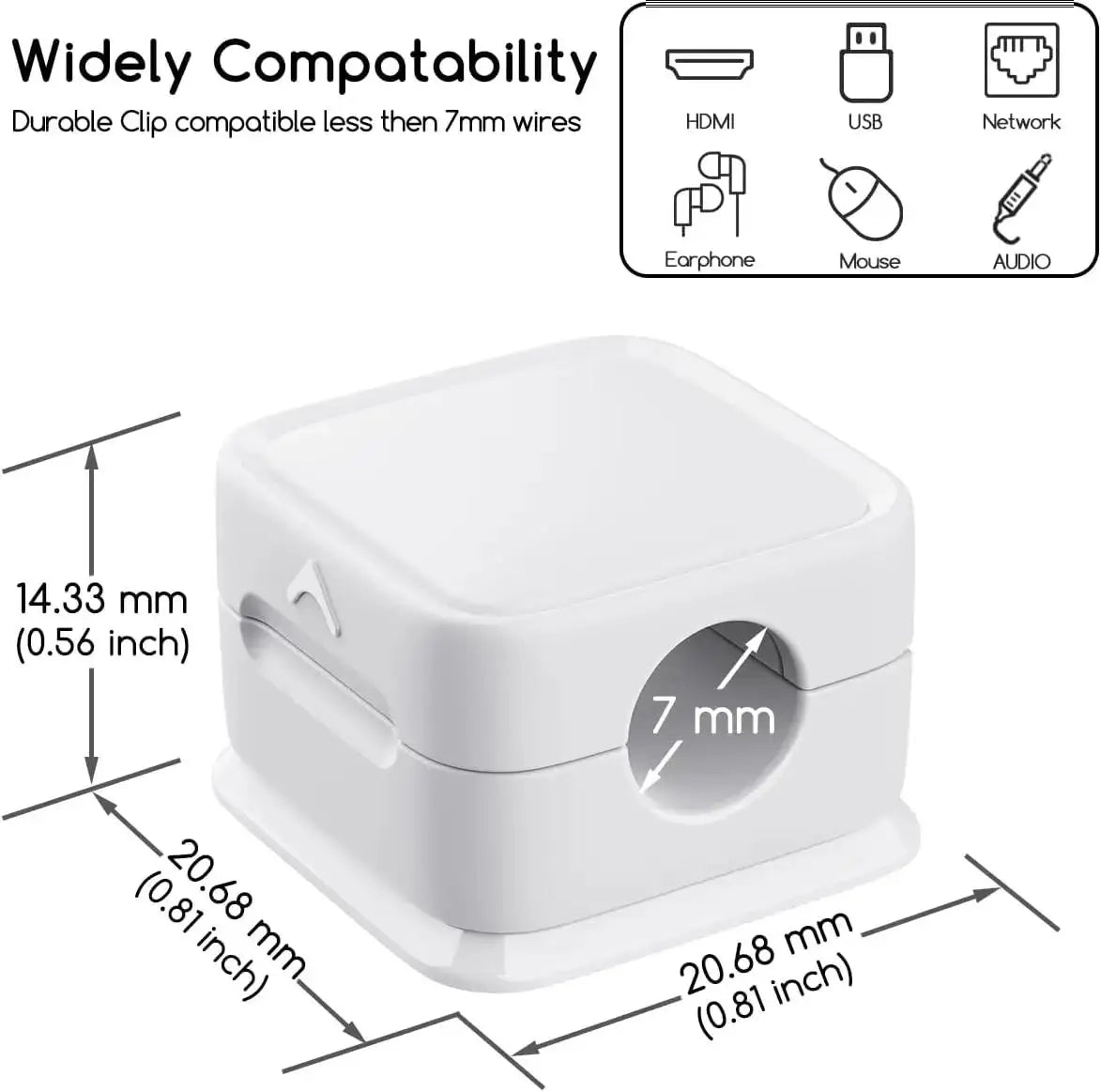 6 Pcs Desktop Magnetic Cable Clip Winder Holder Adhesive Wire Keeper Cord Cable Organizer USB Charging Cables Winder For Office
