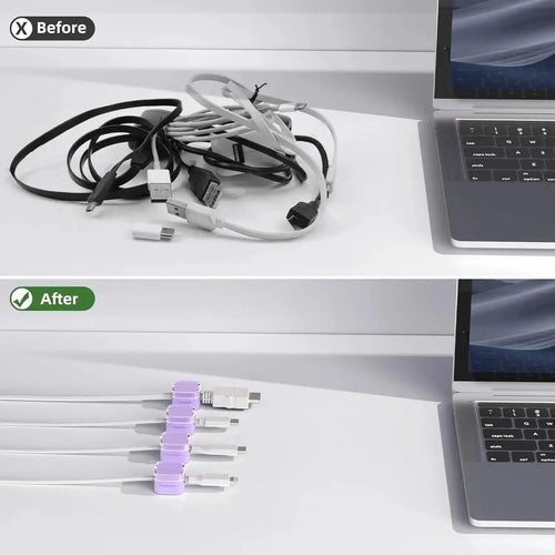 1/3/6 Pcs Magnetic Cable Organizer Cable Management Wire Keeper USB Data Cable Clips Winder Adjustable Cord Holder Under Desk
