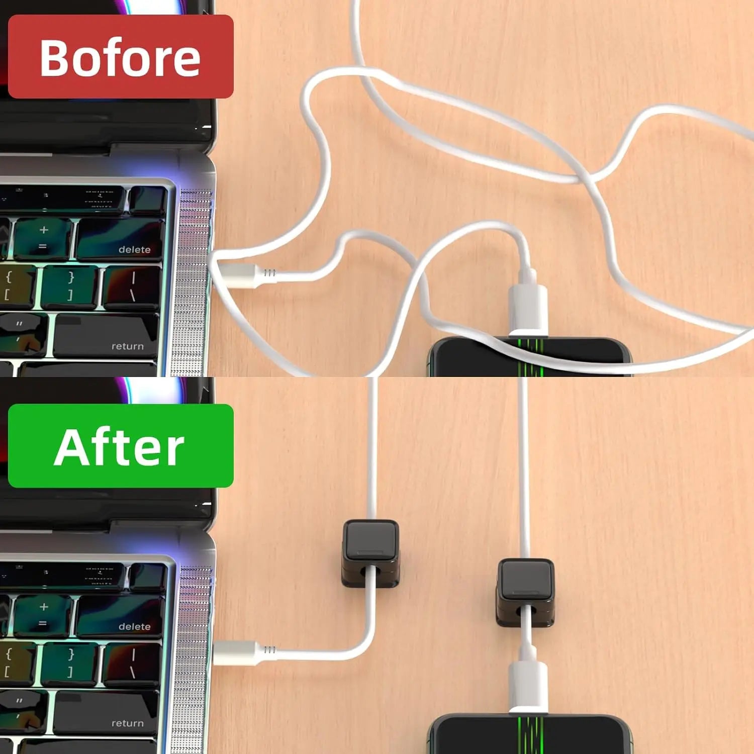 3/6/12 Pcs Magnetic Cable Clip Cord Holder Adhesive Wire Holder Keeper Organizer for Home Office Car Under Desk Cable Management