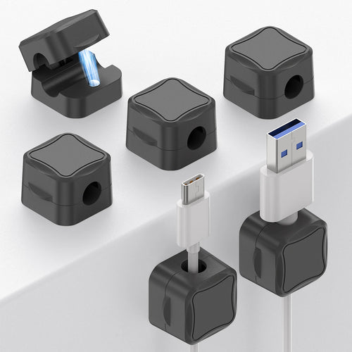 3/6/12 Pcs Magnetic Cable Clip Cord Holder Adhesive Wire Holder Keeper Organizer for Home Office Car Under Desk Cable Management