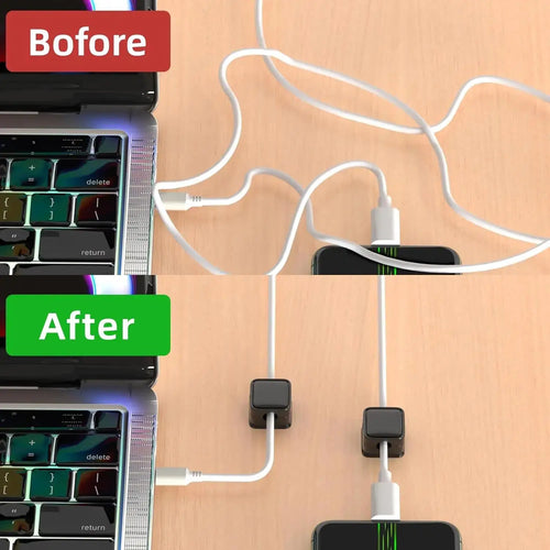 6 Pcs Desktop Magnetic Cable Clip Winder Holder Adhesive Wire Keeper Cord Cable Organizer USB Charging Cables Winder For Office